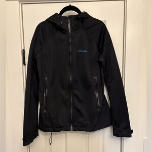 Columbia Women's Black Omni Wind Block Jacket with Blue Lettering Size Large